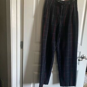 Burberry Navy Plaid Pant